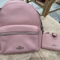 NEW!Coach Leather Backpack & wallet ( $75+$25)