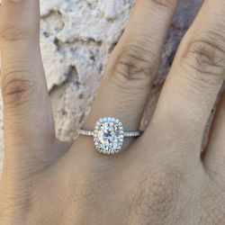 1.5 Carat Oval Moissanite Diamond Engagement Ring
