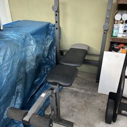 Weight Bench with Rack and Leg Curl/Extension 