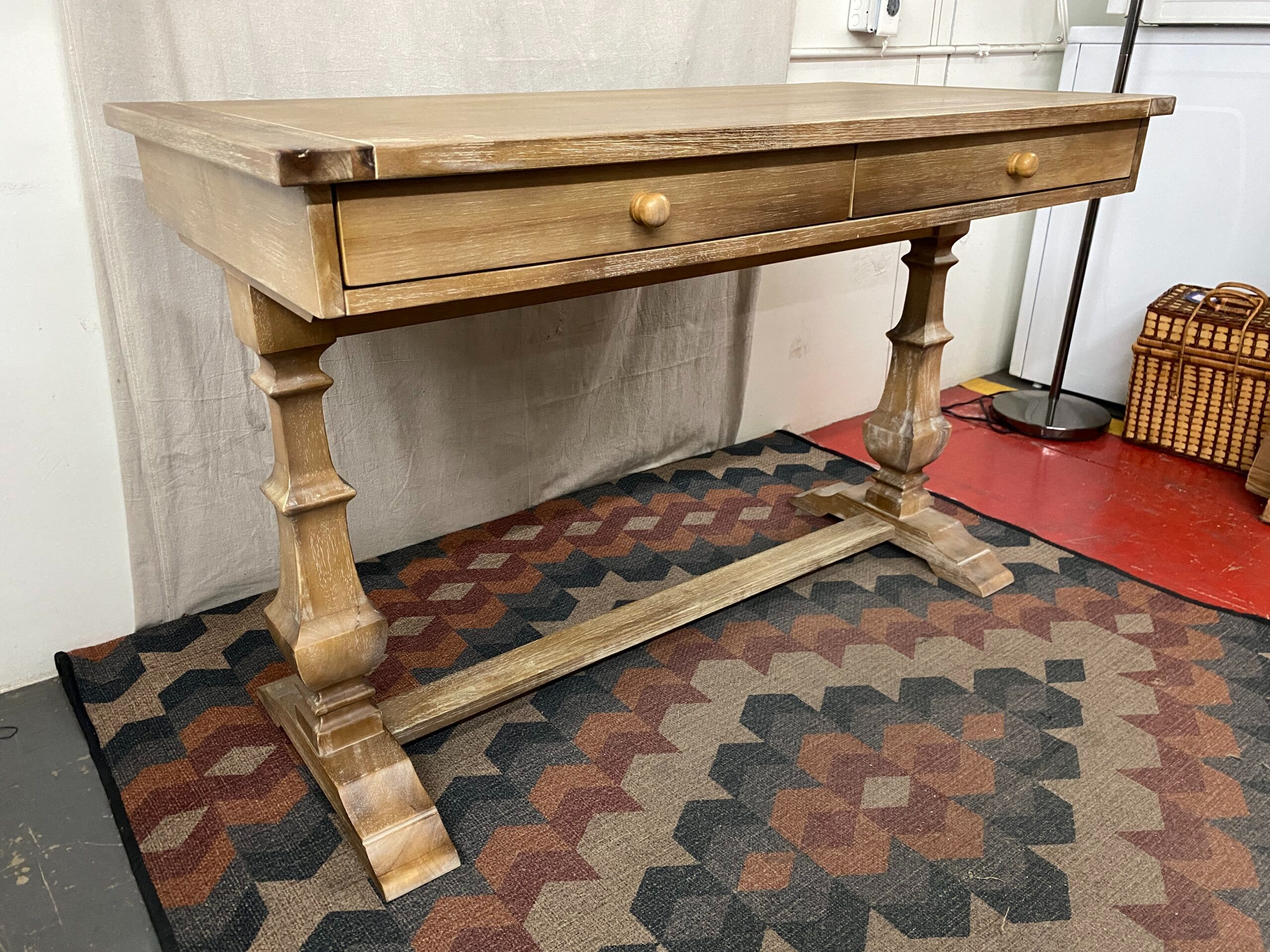 PIER 1 IMPORTS Natural Weathered Wooden 2-Drawer Desk