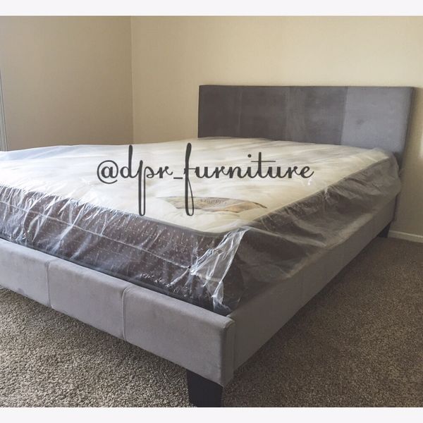 New Grey Queen Bed And Euro Pillow Top Mattress For In Palm New Grey Queen Bed And Euro Pillow Top Mattress