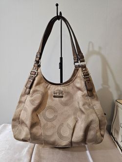 Coach Signature Op Art Hobo Shoulder Bag