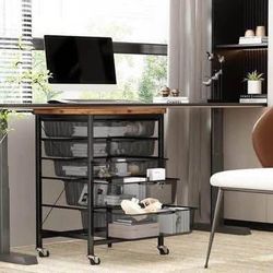 New Lamerge Rolling File Cart, 5 Drawers Storage Organizer Cabinet,Mobile Office Printer Stand