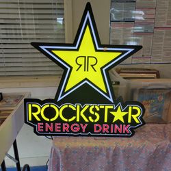 Rockstar Energy Drink Sign. Lights Up. Works Great 