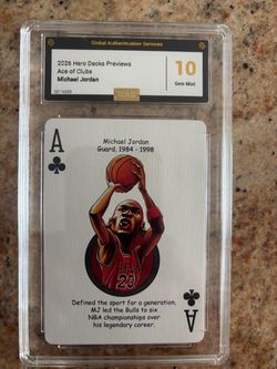 Michael Jordan 2026 Hero Decks Ace of Clubs GAS 10