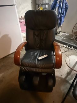 Black Leather Massage Recliner Chair with Remote