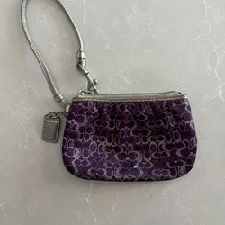 Coach Purple & Silver 4 x 6 change wallet