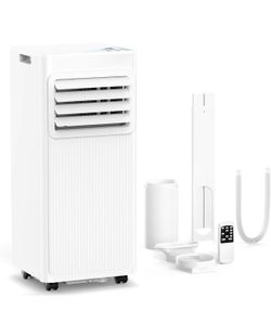 8000 BTU Portable Air Conditioners for Rooms up to 450 Sq Ft, 4 Modes Portable AC Unit with Remote Control & 24H Timer, Cool/Fan/Dry/Sleep, Installati