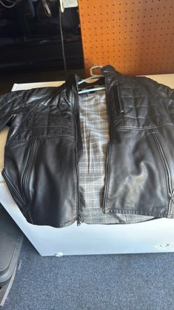 Leather motorcycle jacket large