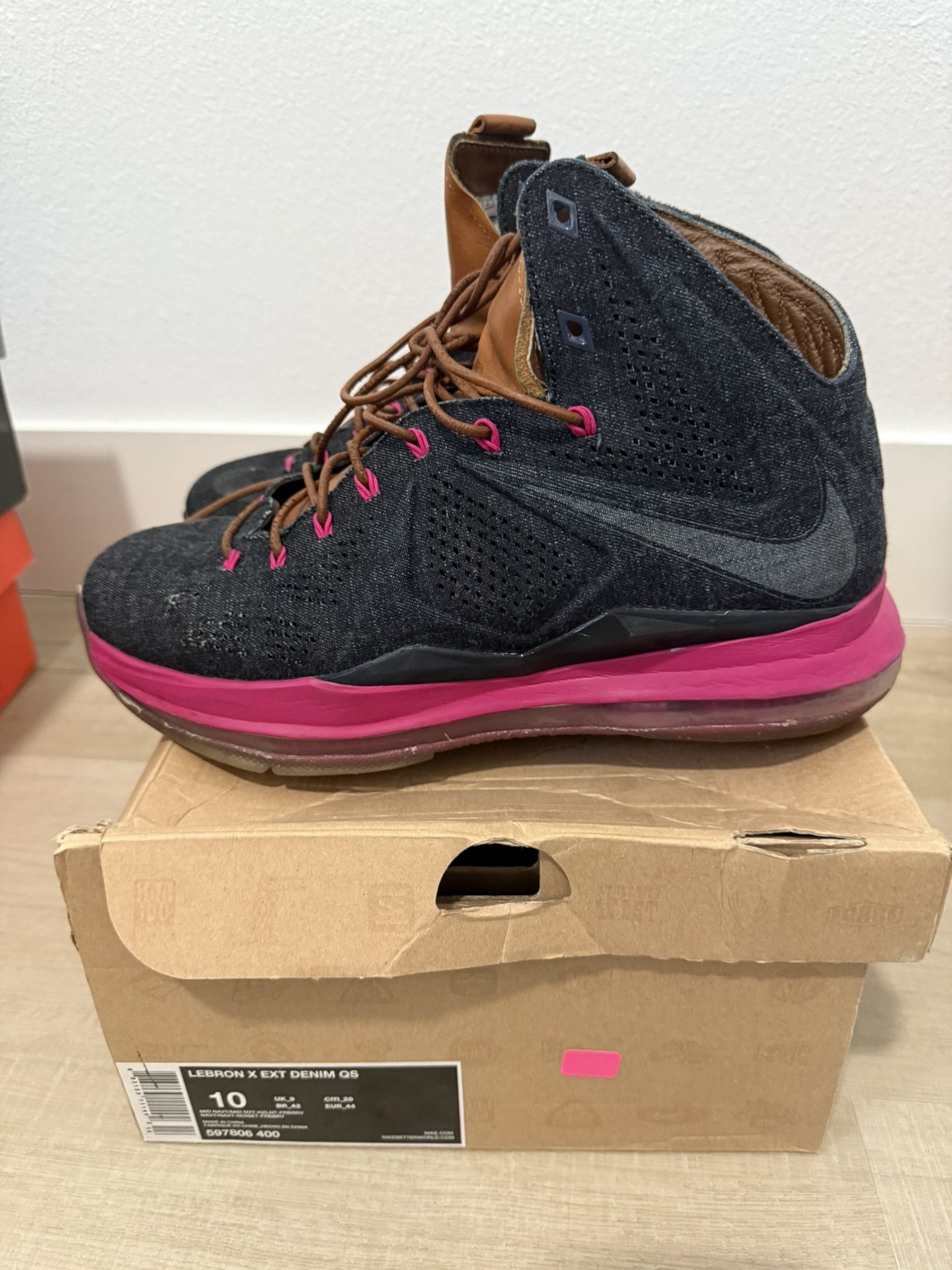 Nike LeBron 10 EXT QS Denim 2013 Sz 10