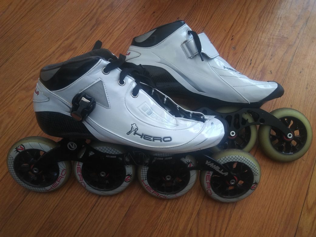 FAST!! Inline Speed Skates. Vanilla Hero Sz13