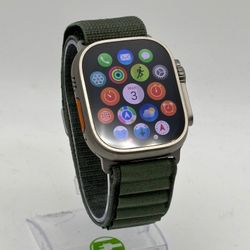 Unlocked Apple Watch Ultra 2 49MM Titanium Green Alpine Loop MREP3LL/A