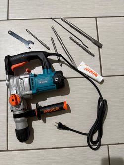 Berserker 1-1/8" SDS-Plus Rotary Hammer Drill With Safety Clutch, 9 Amp 3 Functions Corded Rotomartillo For Concrete - Including 3 Drill Bits, Flat Ch