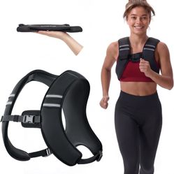 ZELUS 5lb Weighted Vest Adjustable Slim Fitness Training w/ Reflective Straps