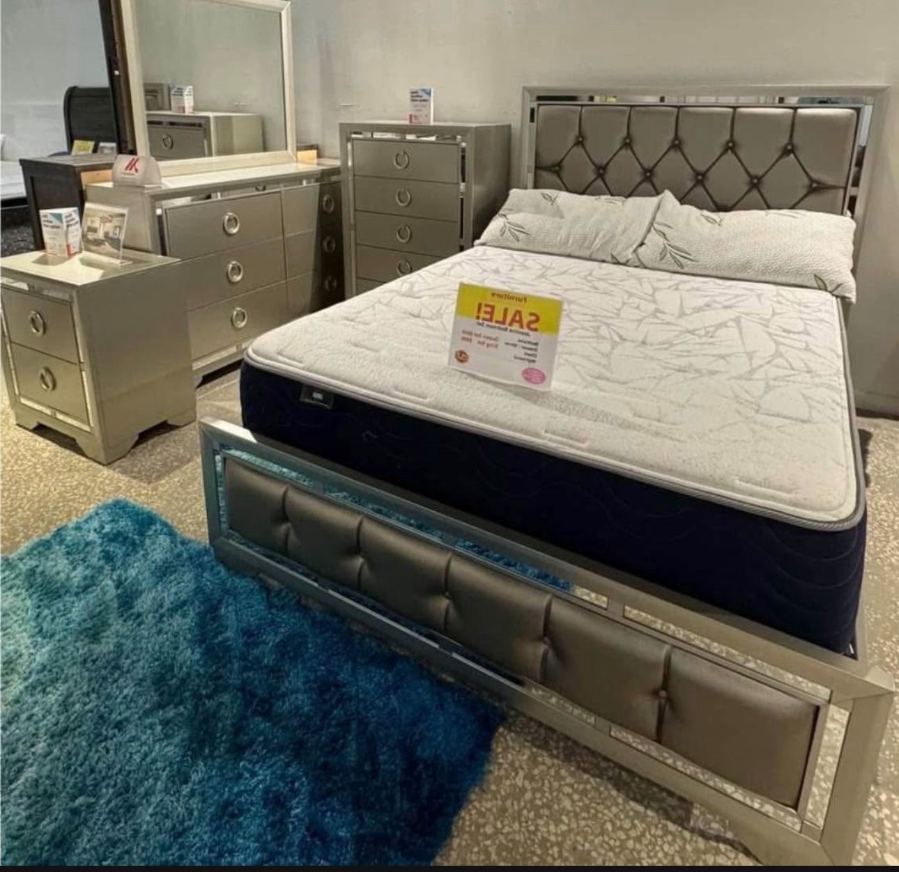 BEAUTIFUL NEW JASMINE QUEEN BEDROOM SET ON SALE ONLY $699. KING SET $799. IN STOCK SAME DAY DELIVERY 🚚 EASY FINANCING