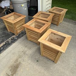 Sealed Decorative Wood Planters For Outdoors Ready For Pick Up