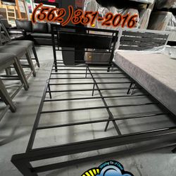 Full Size Metal Bed Frame With Headboard Cama 