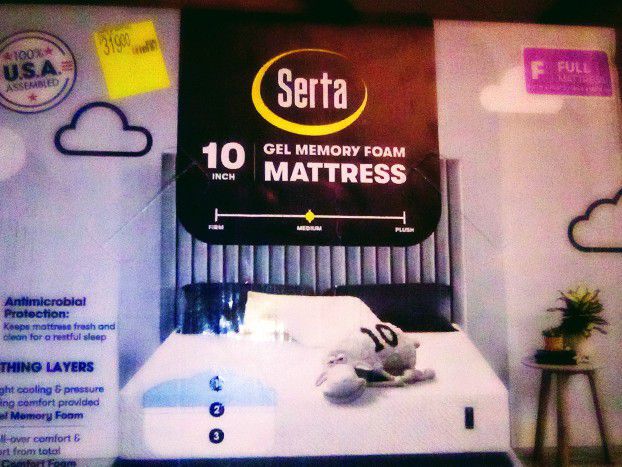 Brand New 10 In Memory Foam Serta Mattress 