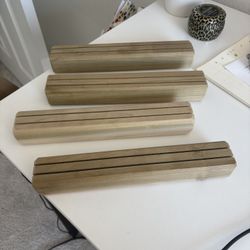 Set of 4 Handcrafted Wooden Playing Card Holders