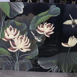 Vintage Chinese Lacquered Wall Panels 