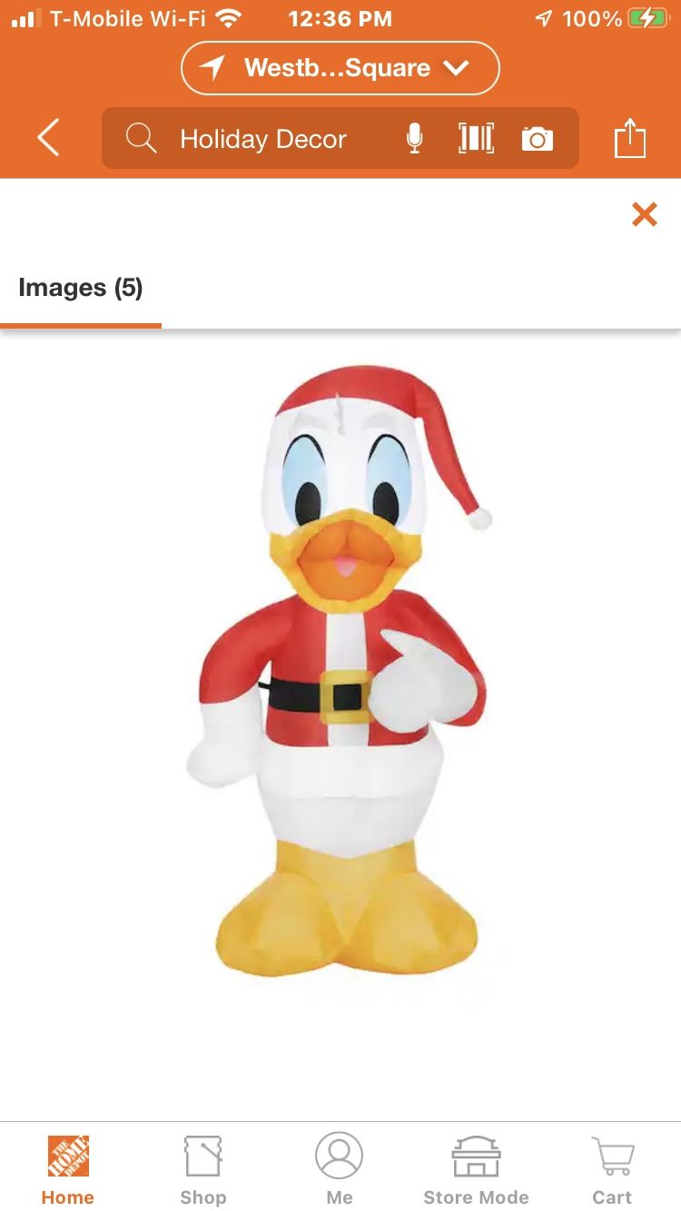 3.2 ft. LED Donald Duck in Santa Outfit Christmas Airblown® Inflatable