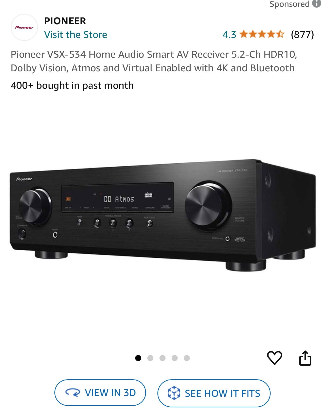 Pioneer VSX-534 Home Audio Smart AV Receiver