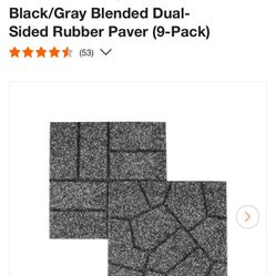 Tile / Black/Gray Blended Dual-Sided Rubber Paver  