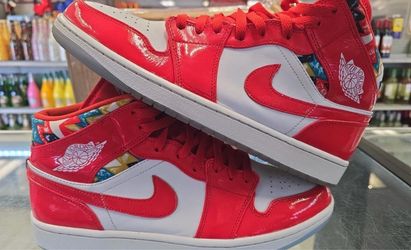 Size 9. Jordan 1 Mid. Barcelona Sweater Red Pa. no box clean