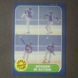 1986 Fleer Dwight Gooden New York Mets #626 Super Star Special In Action Baseball Card Vintage Collectible Trading Sports MLB Major League