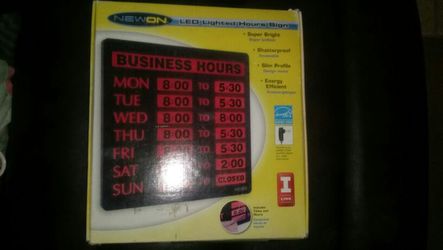NEW...Store hour sign