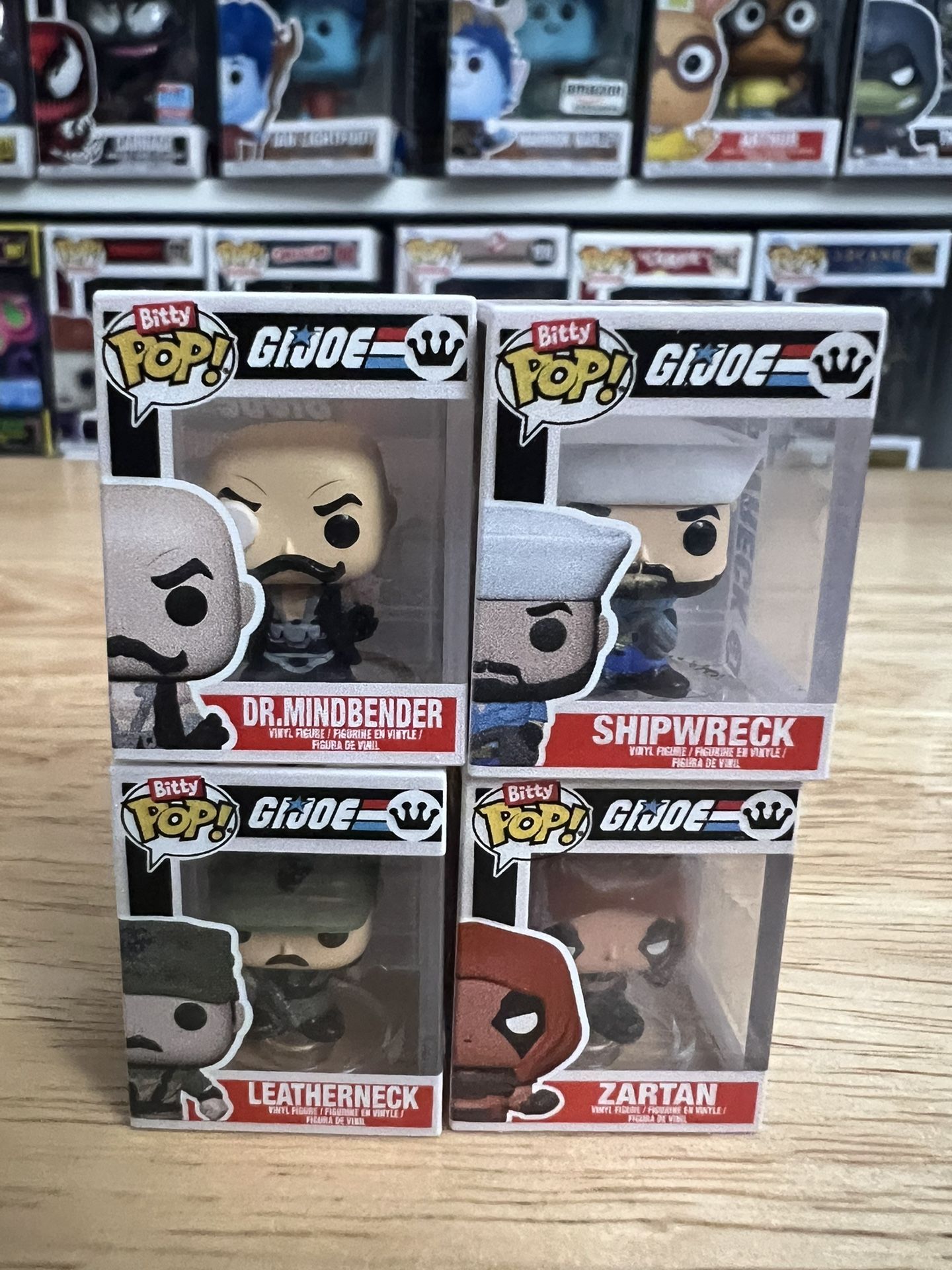 ALL 4 BITTY G.I. Joe Funko Pops CHASE Dr. Mindbender Shipwreck Zartan Retro Toys