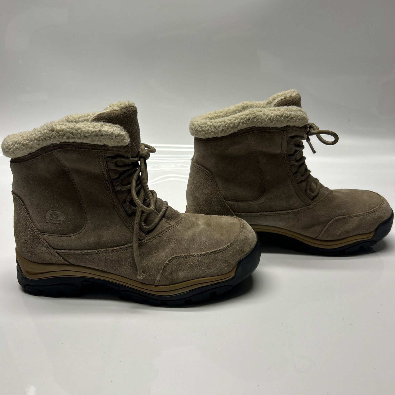SOREL Winter Lace Up Boots Flax/Tan Waterfall Waterproof NL1959-250 Womens 10
