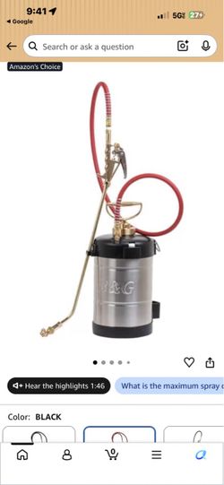 B&G Primeline 1 Gallon Stainless Sprayer
