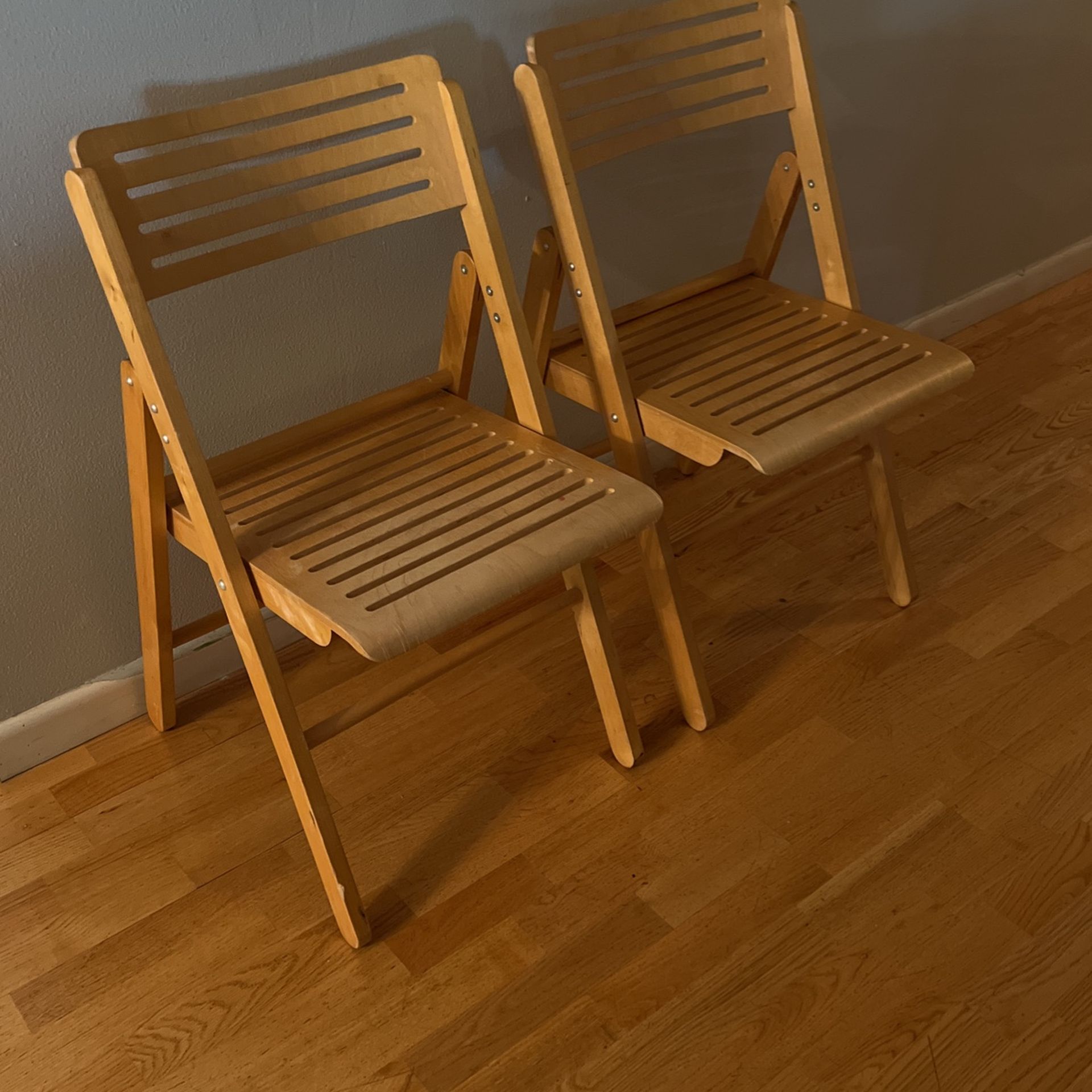 Vintage Folding Chairs Wooden