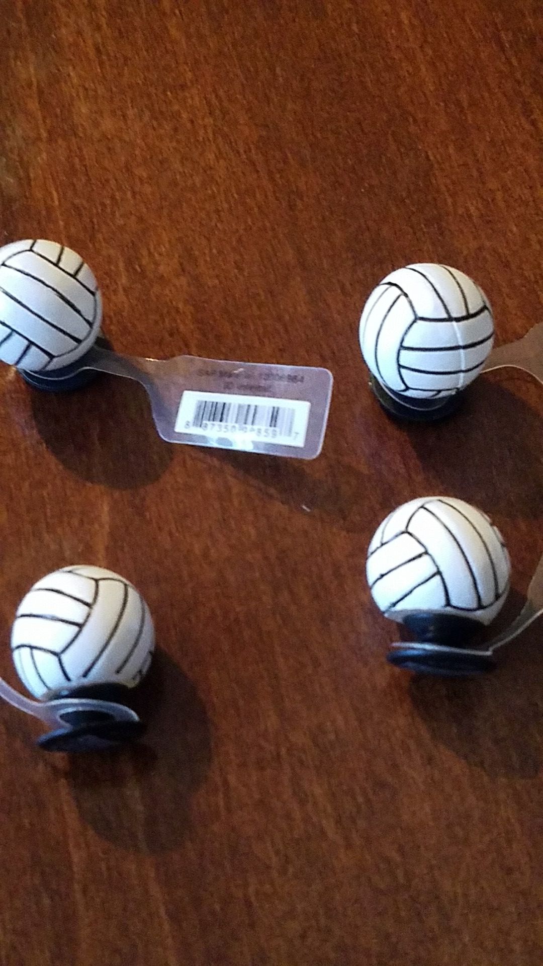 Set of Four Volleyball Shoe Charms