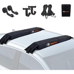 MeeFar Universal Car Soft Roof Rack Pads Luggage Carrier System for Kayak Surfboard SUP Canoe

