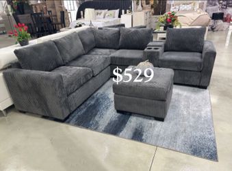 4-pc Sectional Sofa With Ottoman 