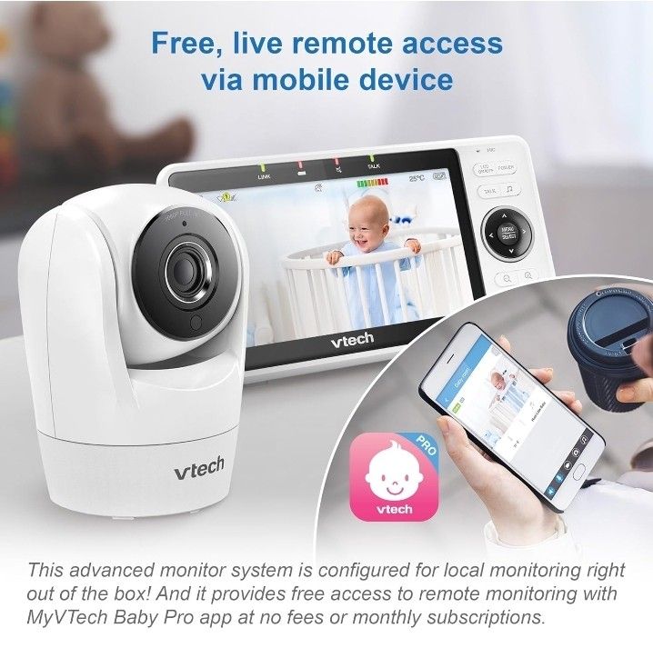 VTech Upgraded Smart WiFi Baby Monitor VM901, inch