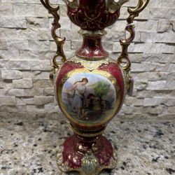 Vintage Kaufmann Vienna Porcelain Vase with Handles – Hand-Painted, Gold Gilded,
