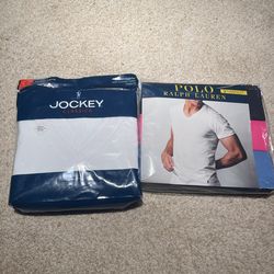 Men V Neck T Shirt Undershirt Sz L