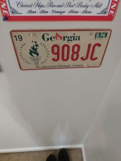 Georgia Atlanta Olympics 1996 Plate