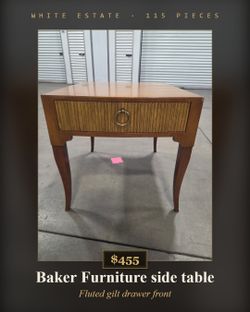 Baker Furniture Side Table - Fluted Gilt Drawer Front