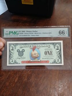 2005 $1 Disney Dollar Chicken Little PMG 66 EPQ
