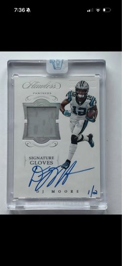 2018 Flawless DJ Moore /2! Rookie Auto Signature Gloves Relic Panthers Bills SSP