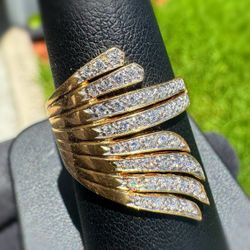 Jewelry Antique 18k solid yellow gold natural diamonds 1.20CTW wing 🪽 ring sz 8.25