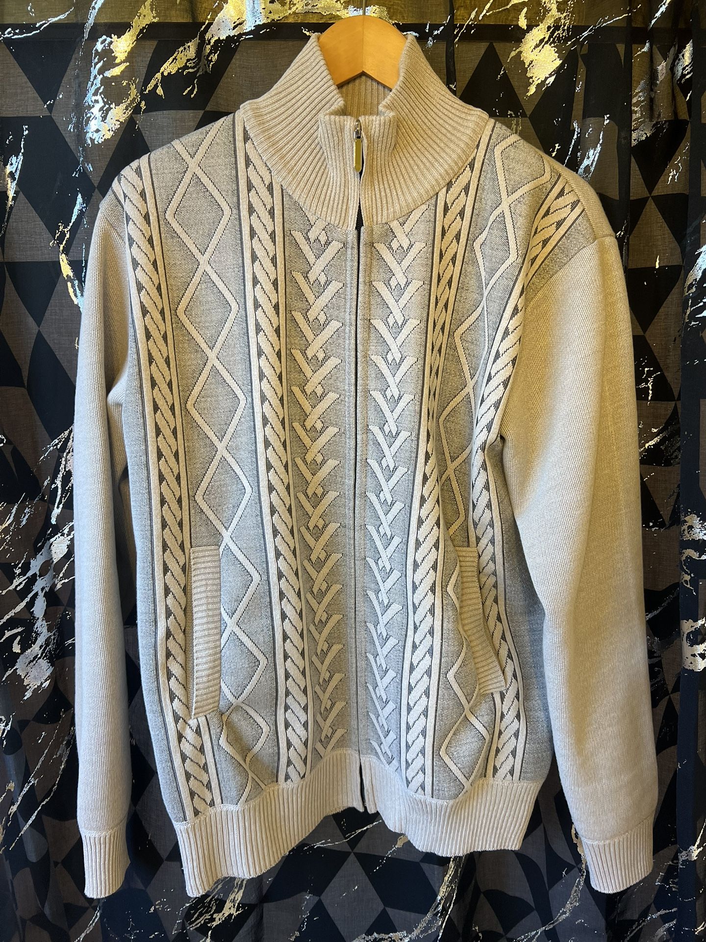Men’s Cardigan Full Zipper Knit Sweater