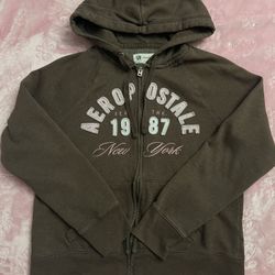 Aeropostal Brown Zip Up