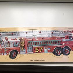 Wooden fire truck puzzles