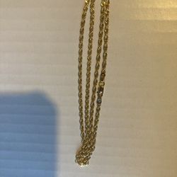 10K YELLOW GOLD DIAMOND CUT ROPE CHAIN