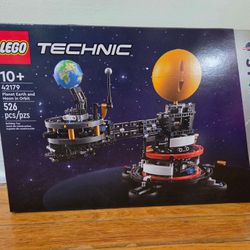 LEGO Technic Planet Earth and Moon in orbit